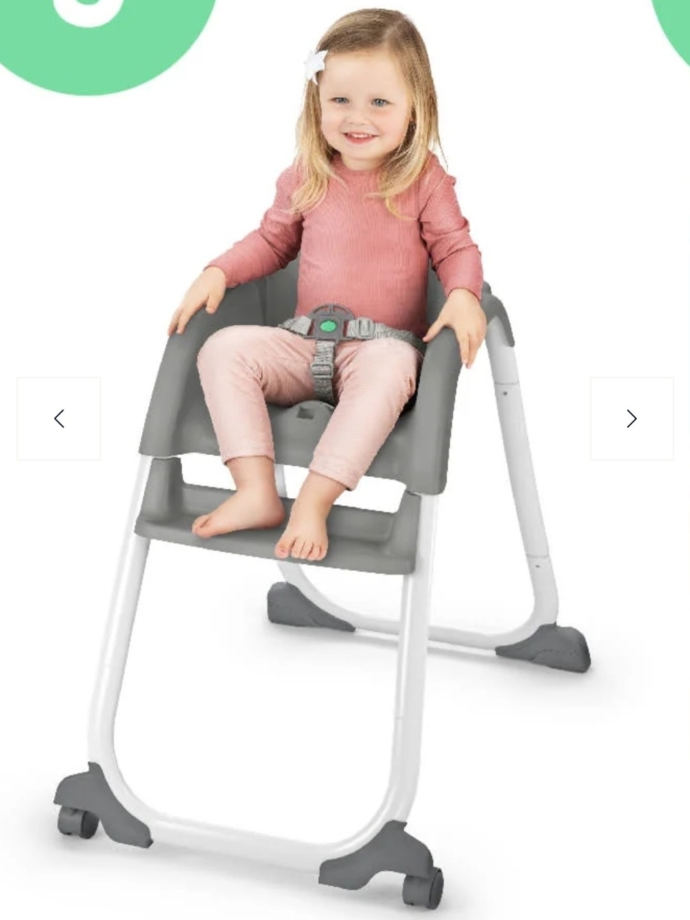 Ingenuity Gray Toddler Booster High Chair with Safety Harness New